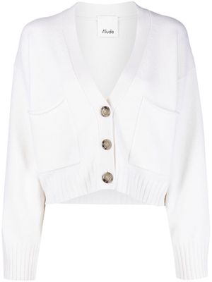 Allude cashmere cropped cardigan - White