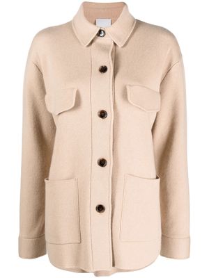 Allude collared button-up cardigan - Neutrals