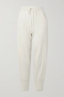 Allude - Cotton And Cashmere-blend Tapered Track Pants - Cream
