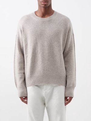 Allude - Crew-neck Cashmere Sweater - Mens - Beige