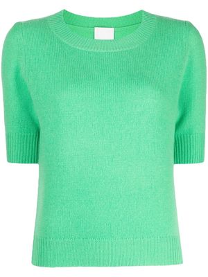 Allude crew neck short-sleeved knitted top - Green