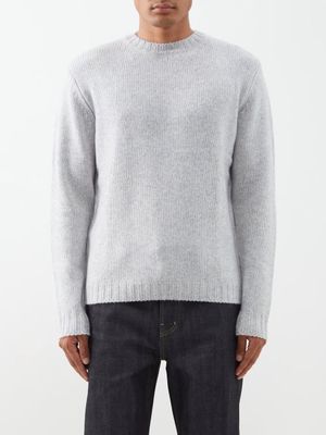 Allude - Crew-neck Wool-blend Sweater - Mens - Grey