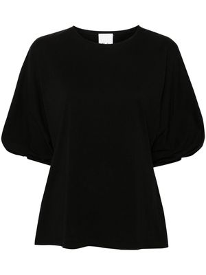 Allude cropped-sleeves cotton T-shirt - Black