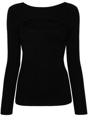 Allude cut-out-detail ribbed jumper - Black