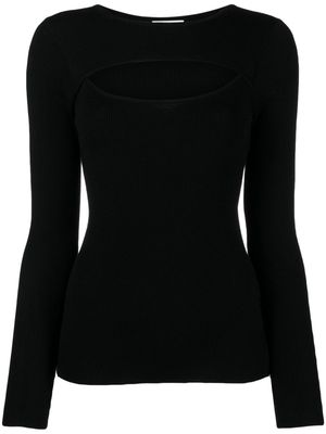 Allude cut-out fine-ribbed jumper - Black