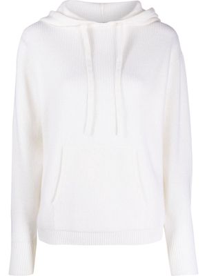 Allude drawstring cashmere hoodie - White