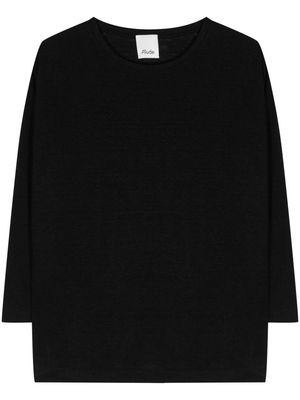 Allude drop-shoulder linen jumper - Black