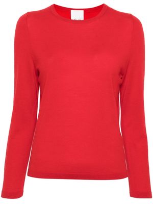 Allude fine-knit virgin wool top - Red