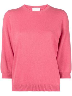 Allude half-sleeve cashmere jumper - Pink