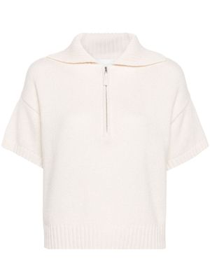 Allude half-zip cashmere polo shirt - Neutrals