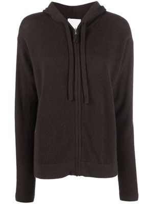 Allude hooded wool-blend cardigan - Brown