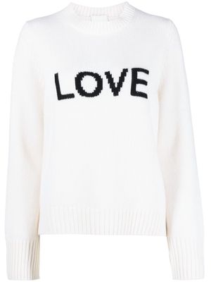 Allude intarsia-knit logo jumper - White