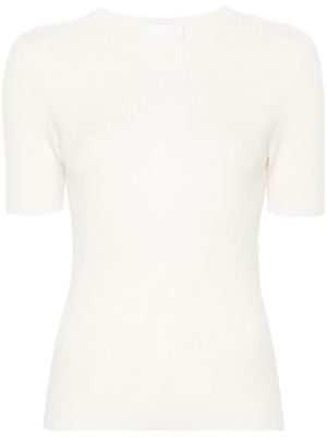 Allude knitted wool T-shirt - Neutrals