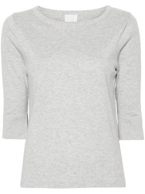 Allude mélange-effect fine-knit top - Grey