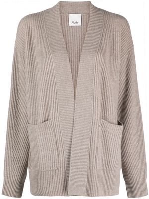 Allude mélange-effect ribbed cardigan - Brown