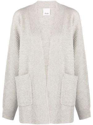 Allude mélange-effect ribbed cardigan - Grey