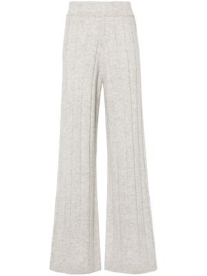Allude mélange ribbed wide-leg trousers - Grey