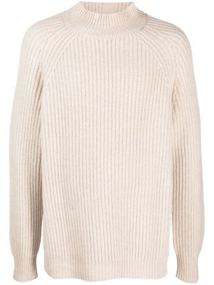 Allude mock-neck ribbed cashmere jumper - Neutrals