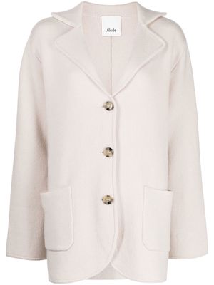 Allude notched-collar wool-cashmere cardigan - Neutrals