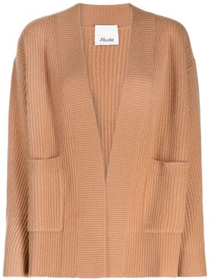 Allude open-front ribbed cardigan - Brown