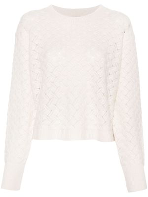 Allude open-knit embroidered jumper - Neutrals