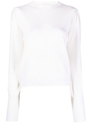 Allude puff-sleeved cashmere jumper - White