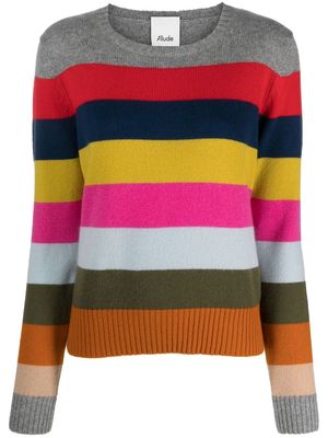 Allude rainbow-stripe cashmere jumper - Grey