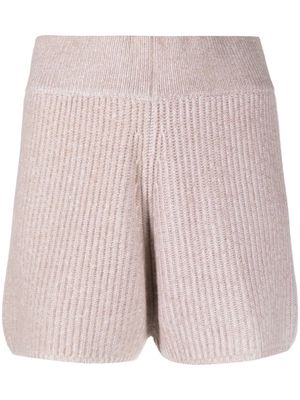 Allude ribbed cashmere shorts - Neutrals