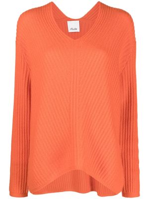 Allude ribbed-knit cashmere sweatshirt - Orange
