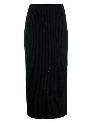 Allude ribbed-knit midi skirt - Black