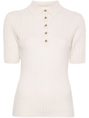 Allude ribbed-knit polo shirt - Neutrals