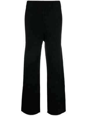 Allude ribbed-knit wide-leg trousers - Black