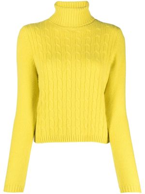 Allude roll-neck cable-knit jumper - Yellow