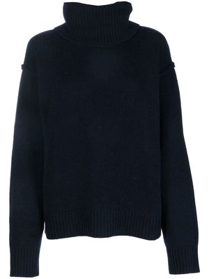 ALLUDE roll-neck knitted jumper - Blue