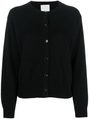 Allude round-neck button-up cardigan - Black