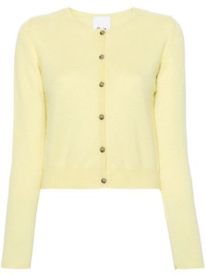 Allude round-neck cropped cashmere cardigan - Yellow