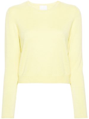 Allude round-neck cropped cashmere jumper - Yellow
