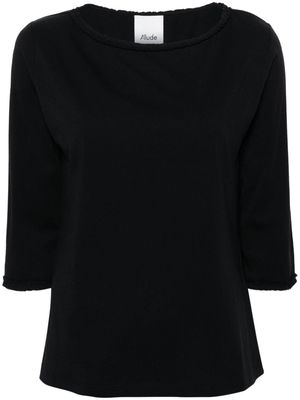 Allude ruffle-trim cotton T-shirt - Black