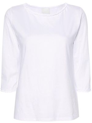 Allude ruffled cotton T-shirt - White