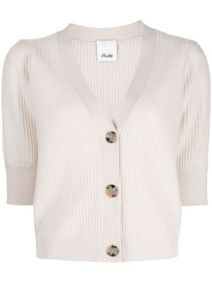 Allude short-sleeve cashmere cardigan - Neutrals