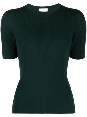 Allude short-sleeved fine-ribbed T-shirt - Green