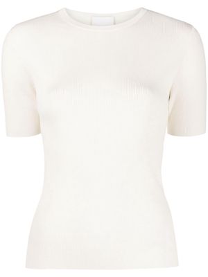 Allude short-sleeved fine-ribbed T-shirt - White