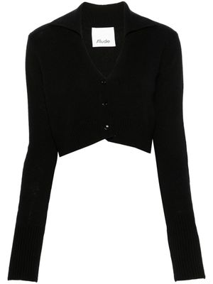 Allude spread-collar cashmere cardigan - Black