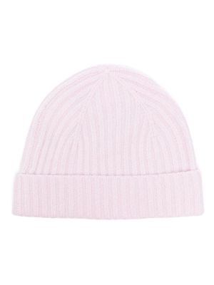 Allude stretch-cashmere ribbed beanie hat - Pink