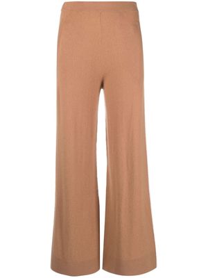 Allude stripe-detail wool-blend trousers - Brown