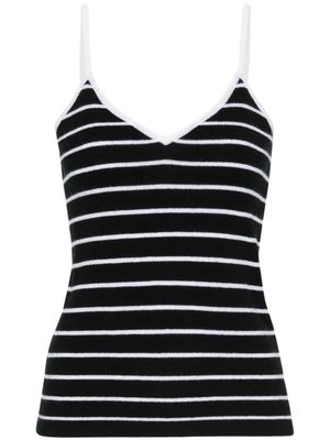 Allude striped fine-knit top - Black