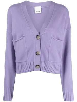 Allude V-neck button-down cardigan - Purple