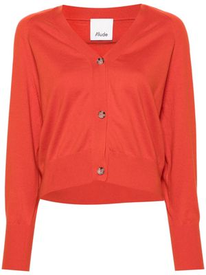 Allude v-neck fine-knit cardigan - Orange