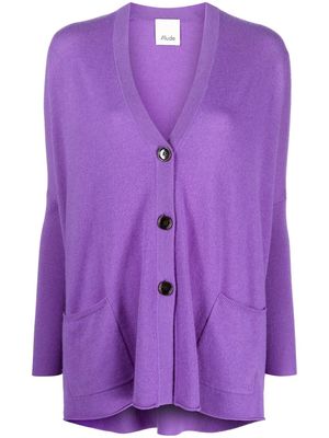 Allude V-neck long-sleeve cardigan - Purple