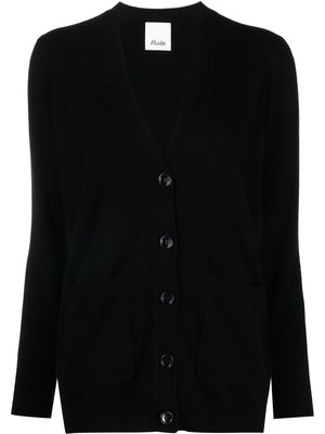 Allude V-neck wool-blend cardigan - Black